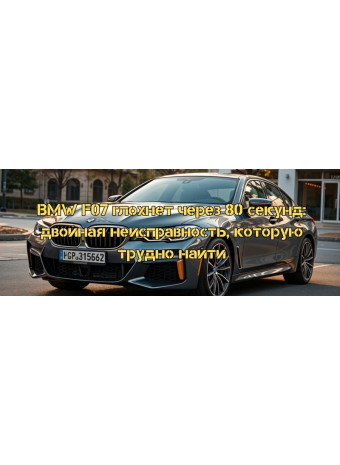 BMW F07 глохнет через 80 секунд: двойная неисправность, которую трудно найти