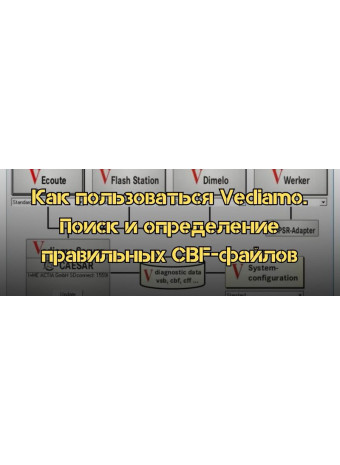 Как пользоваться программой Vediamo. Поиск и oпределение правильных CBF-файлов в Xentry для подключения к блоку