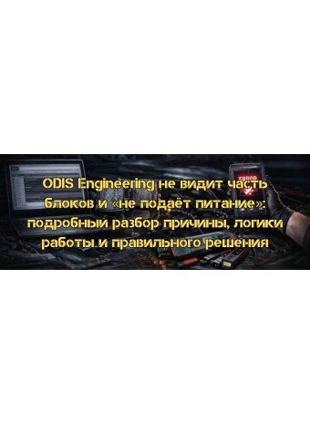ODIS Engineering не видит часть блоков и «не подаёт питание»: подробный разбор причины, логики работы и правильного решения
