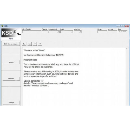 Установка BMW KSD 12.2019: Нормо-часы и справочник сервисных работ
