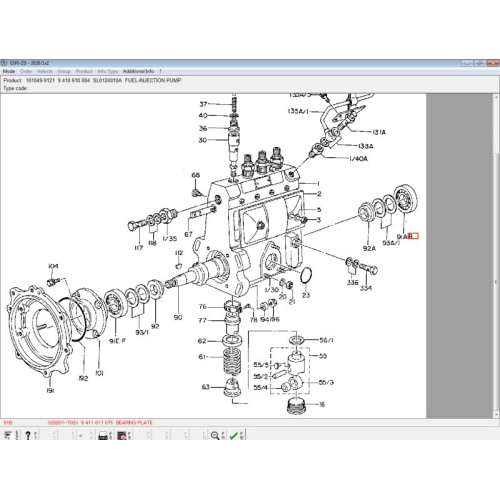 Установка Bosch Zexel ESPI: Каталог запчастей для топливной аппаратуры