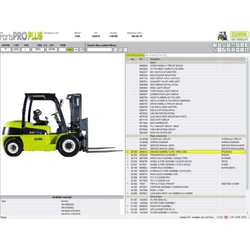 Установка программы CLARK ForkLift Trucks PartsPro Plus 