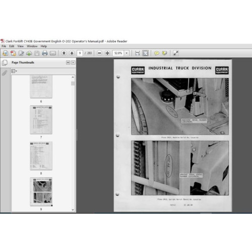 Техническая документация CLARK Operators Manuals 2018