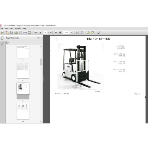 Техническая документация CLARK Operators Manuals 2018
