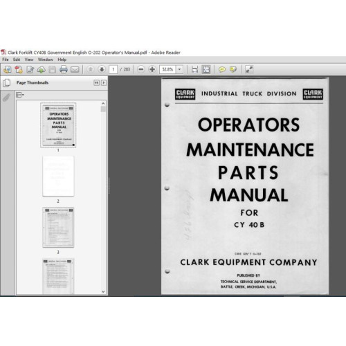 Техническая документация CLARK Operators Manuals 2018
