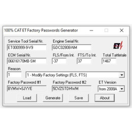 Установка программы Caterpillar ET Factory Password Generator на 10 и 18-значные пароли