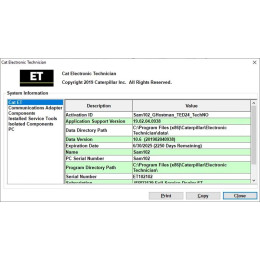 Установка программы Caterpillar Electronic Technician ET 2019
