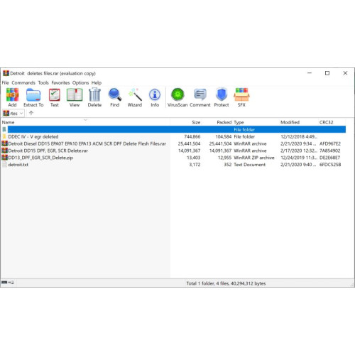 Набор файлов Detroit DD15 DPF, EGR, SCR Performance Tuning Files