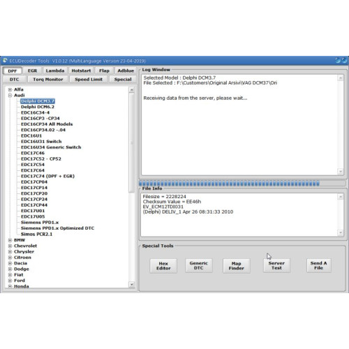 Чип тюнинг программа ECUDecoder Tools (полная лицензия + 1 год бесплатных обновлений + USB ключ)