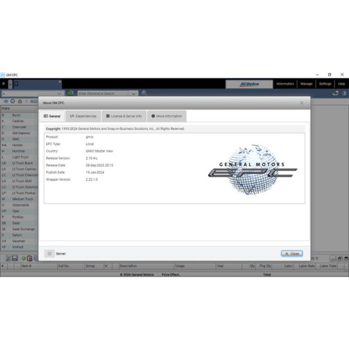 Установка каталога запчастей GM GMIO EPC
