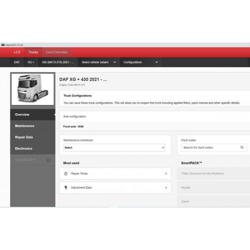 HaynesPro WorkshopData Truck Online: Лицензия на 1 год для грузовых авто
