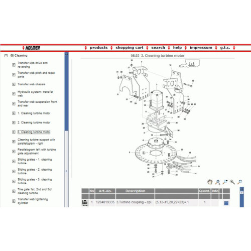 Установка каталога запчастей Holmer EPC