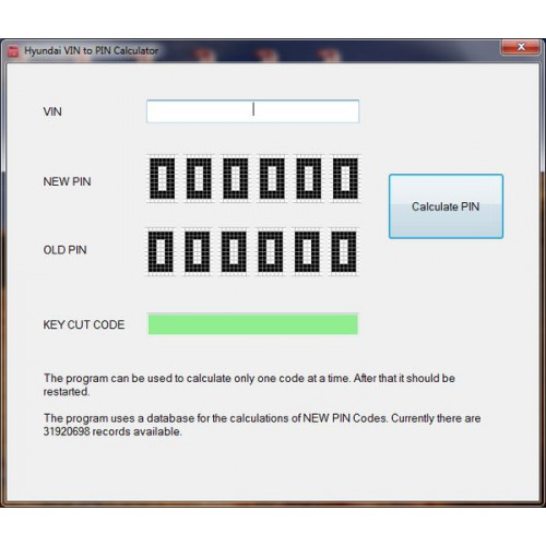 Установка программы Hyundai KIA VIN to PIN калькулятор