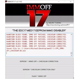 Установка программы IMMO Off EDC17 MED17 2.2 для удаления иммобилайзера