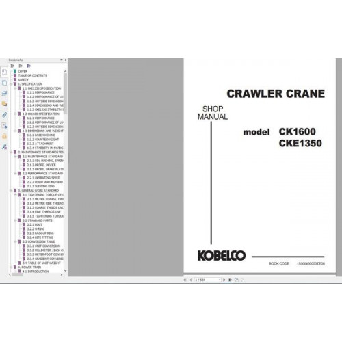 Мануалы Kobelco Crane Shop Manual, Operator, Maintenance