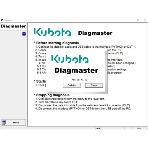 Установка программы Kubota Diagmaster 24.02.01 2024 (with full level 6)