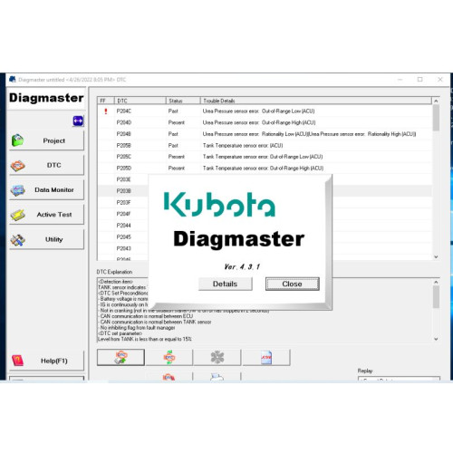 Установка программы для диагностики Kubota Diagmaster