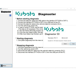 Установка программы для диагностики Kubota Diagmaster