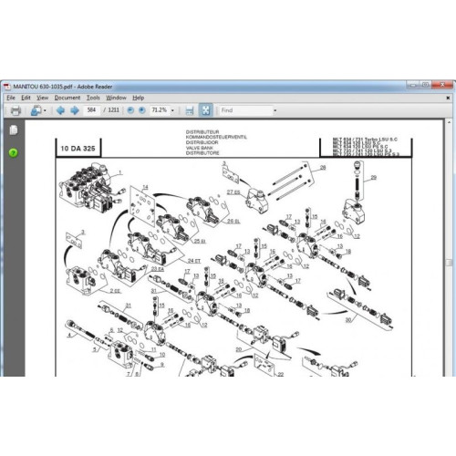 Комплект документации по технике Manitou - каталог запчастей Manitou EPC 2016 и Service Manuals 2007