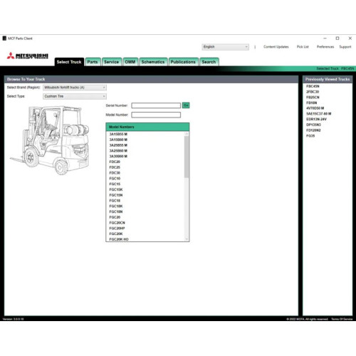 Установка программы Mitsubishi Forklift Trucks MCFA 10.2024
