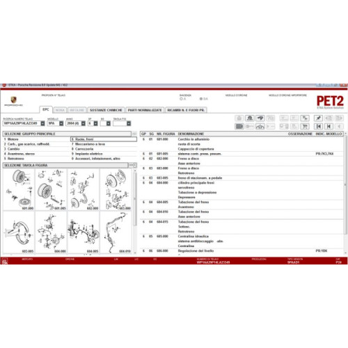Установка Porsche PET2 2025: Электронный каталог запчастей для всех моделей Porsche