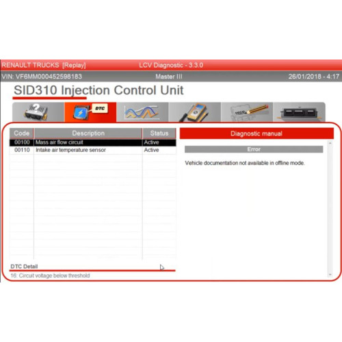 Установка Renault Trucks LCV + Diagnostic: Диагностика малотоннажных грузовиков