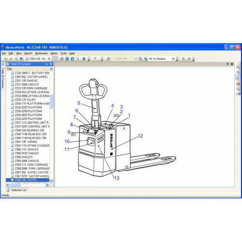 Установка каталога запчастей Rocla Rocla Forklift eParts
