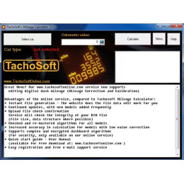 Установка калькулятор пробега одометра TachoSoft Mileage Calculator 23.1