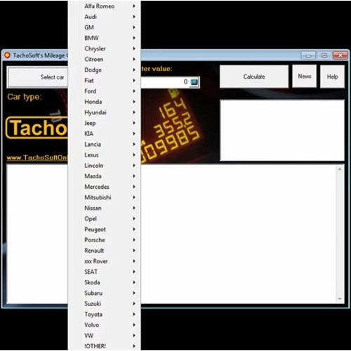 Установка калькулятор пробега одометра TachoSoft Mileage Calculator 23.1
