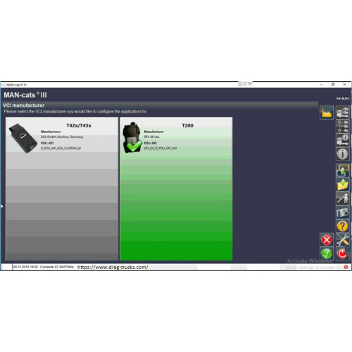 Установка программы MAN Cats III