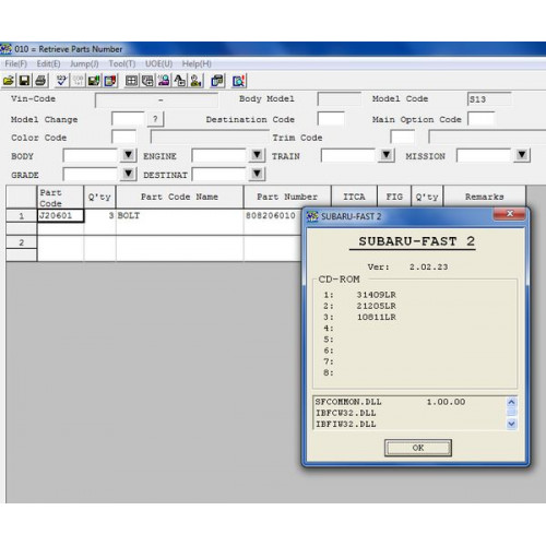 Установка программы Subaru Fast 2 (EEurope или USA) 2018 каталог автозапчастей для автомобилей Субару