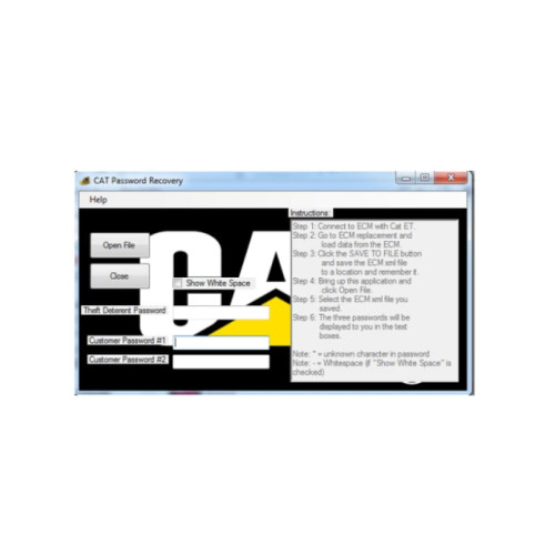 Установка программы для сброса настроек Caterpillar CAT Customer Password Recovery