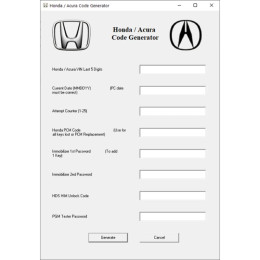 Установка программы Honda Code Generator - Immobilizer