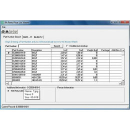 База цен на оригинальные запчасти Komatsu Price list (KPL) 2011