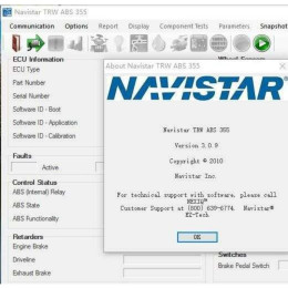 Установка программы Navistar TRW ABS 355 для диагностики и настройки антиблокировочной системы тормозов TRW ABS на грузовиках