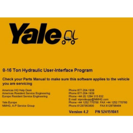Установка программы Yale Ton Hydraulic 8.16